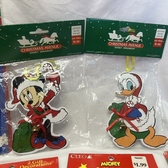 Vintage Disney Christmas Ornament Kurt Adler Gift Tag Puzzle Sticker Set Lot - Picture 2 of 10